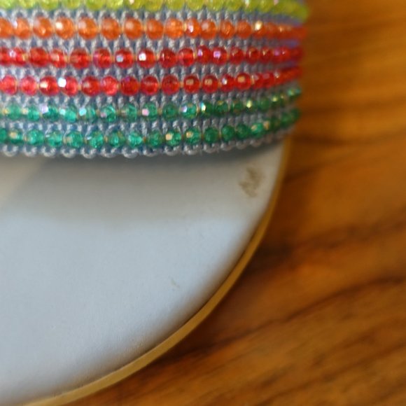 Mudd Shenna Rainbow Bead Slide Heeled Sandals - Picture 3 of 6